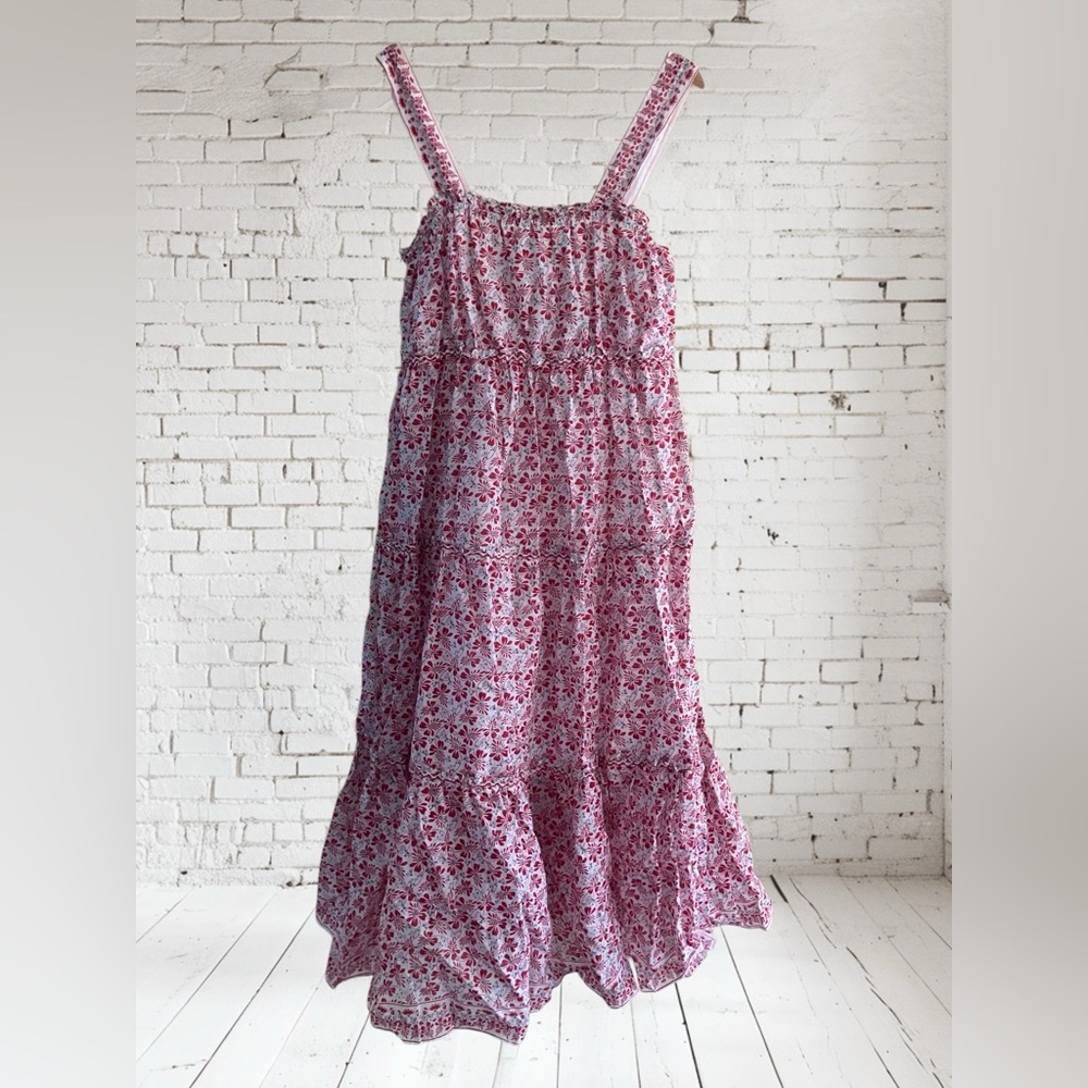 Max Studio 100% Cotton Floral Sleeveless Dress Size Large